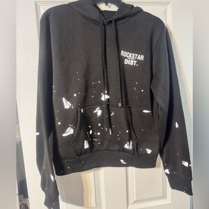Rockstar Dist. Black Hoodie with White Splatter